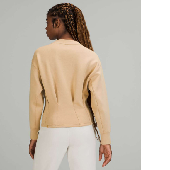 Lululemon Gathered Waist Crew PulloverPecan Tan Size 6 - Picture 2 of 4